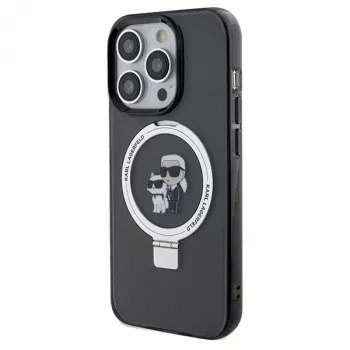 Karl Lagerfeld iPhone 13 Pro Max 6,7 inch hårt skal ringstativ Karl & Choupette MagSafe svart