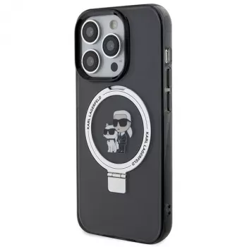 Karl Lagerfeld KLHMP15LHMRSKCK hårt skal ringstativ MagSafe för iPhone 15 Pro 6,1 svart