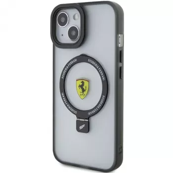 Ferrari FEHMP15SUSCAK iPhone 15 / 14 / 13 6,1 inch svart hårt skal ringstativ 2023 Collection MagSafe
