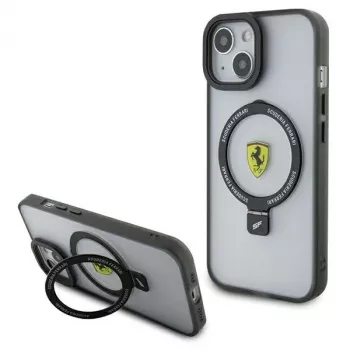 Ferrari FEHMP15SUSCAH iPhone 15 / 14 / 13 6,1 genomskinligt hårt skal med ringhållare 2023 Collection MagSafe