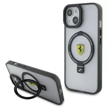 Ferrari FEHMP15MUSCAH iPhone 15 Plus / 14 Plus 6,7 inch transparent hårdskal med ringhållare, MagSafe, 2023-kollektion