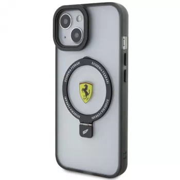 Ferrari FEHMP15MUSCAH iPhone 15 Plus / 14 Plus 6,7 inch transparent hårdskal med ringhållare, MagSafe, 2023-kollektion