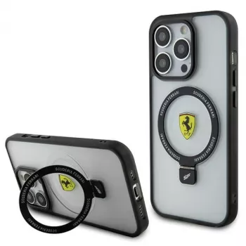 Ferrari FEHMP15LUSCAH iPhone 15 Pro 6,1 inch transparent hårdskal med ringhållare, MagSafe-kompatibel, kollektion 2023