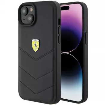 Ferrari FEHCP15MRDUK iPhone 15 Plus / 14 Plus 6,7 inch svart hårdskal quiltat metallogotyp