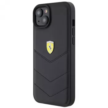 Ferrari FEHCP15MRDUK iPhone 15 Plus / 14 Plus 6,7 inch svart hårdskal quiltat metallogotyp