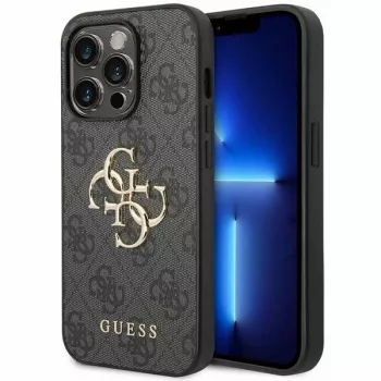 Guess GUHCP15L4GMGGR hårdskal för iPhone 15 Pro 6,1 inch - grå 4G Big Metal Logo