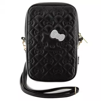 Hello Kitty Quilted Bows armband - crossbody mobilväska (svart)