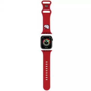 Hello Kitty HKAWMSCHBLR Apple Watch-armband 38/40/41 mm rött silikon Kitty Head