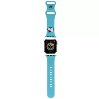 Hello Kitty HKAWMSCHBLB Apple Watch 38/40/41 mm blått silikonarmband med Kitty Head
