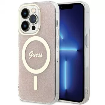 Guess GUHMP15LH4STP hårdskal för Apple iPhone 15 Pro 6,1 inch rosa IML 4G MagSafe