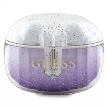 Guess Glitter Gradient True Wireless Bluetooth-hörlurar med laddningsetui (lila)