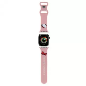 Hello Kitty HKAWLSCHBLP Silikonarmband för Apple Watch 42/44/45/49mm rosa