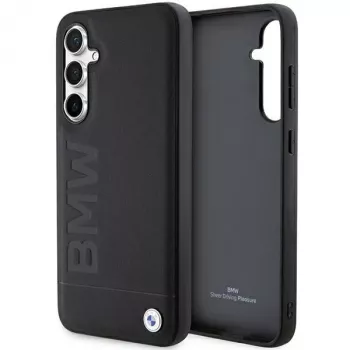 BMW S23 FE S711 svart läder Hot Stamp Case för Samsung Galaxy S23 FE
