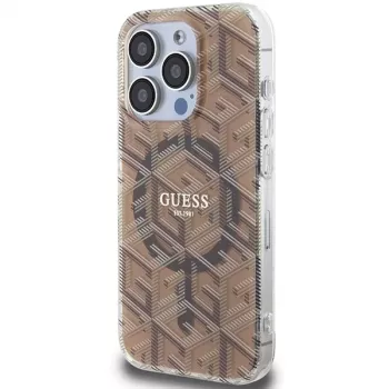 Guess G-Cube Hardcase for iPhone 15 Pro 6.1 inch Brown IML MagSafe