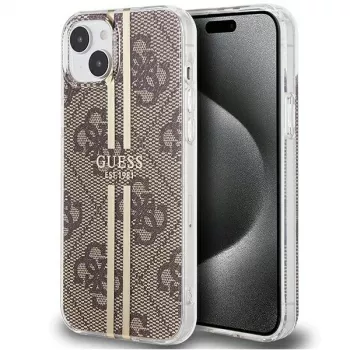 Guess GUHCP15MH4PSEGW iPhone 15 Plus / 14 Plus 6,7 inch Hardcase IML 4G Gold Stripe brun