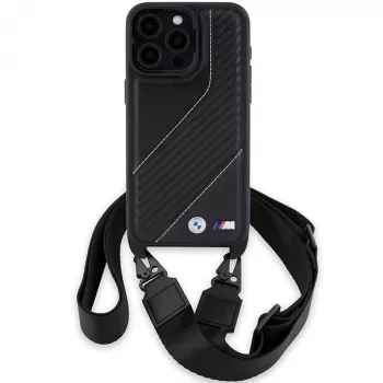 BMW BMHCP15X23PSCCK iPhone 15 Pro Max 6,7 inch svart hårt skal M Edition Carbon Stripe & Strap