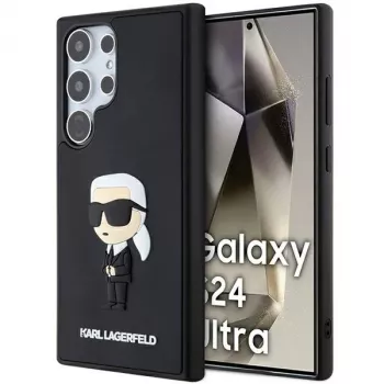 Karl Lagerfeld KLHCS24L3DRKINK hårt skal 3D Rubber Ikonik för Samsung Galaxy S24 Ultra – svart