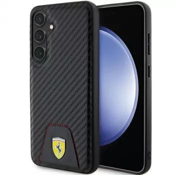Ferrari FEHCS24MN3PUK hårt skal för Samsung Galaxy S24+ (SM-S926) – Carbon Stitched Bottom – svart