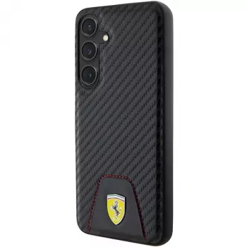 Ferrari FEHCS24MN3PUK hårt skal för Samsung Galaxy S24+ (SM-S926) – Carbon Stitched Bottom – svart