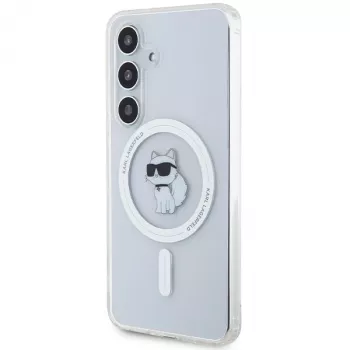 Karl Lagerfeld KLHMS24SHFCCNOT hårt skal för Samsung Galaxy S24, genomskinligt, MagSafe, Choupette-design