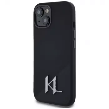 KARL LAGERFELD silikon Shadow Metal Initial MagSafe-skal för iPhone 15 svart