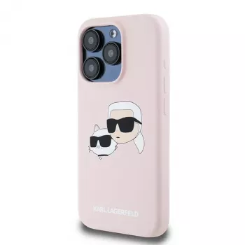 Karl Lagerfeld KLHMP15XSKCHPPLP iPhone 15 Pro Max 6,7 inch rosa hårt silikonskal Karl & Choupette MagSafe