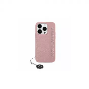 Karl Lagerfeld KLHCP15LPSAKDGCP iPhone 15 Pro 6,1 inch hårt skal Saffiano Rhinestones & Charm rosa