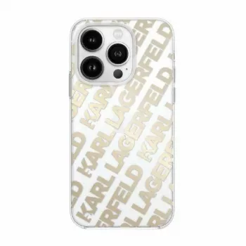 Karl Lagerfeld KLHCP15XHKFOEMD hårt skal för Apple iPhone 15 Pro Max, guld, IML FulloverLogo