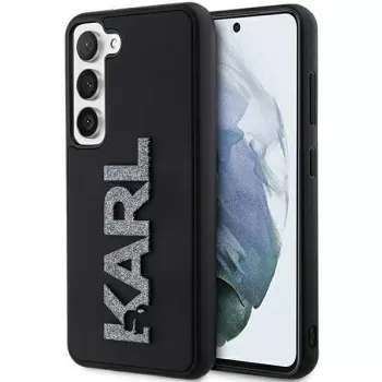 Karl Lagerfeld KLHCS24S3DMBKCK hårt skal för Samsung Galaxy S24, svart, 3D Rubber Glitter Logo