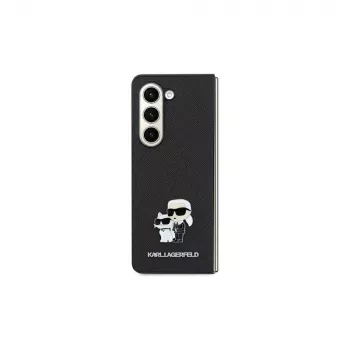 Karl Lagerfeld KLHCSA35SAKCNPK A35 A356 svart hårt skal Saffiano Karl & Choupette Pin för Samsung Galaxy A35 5G