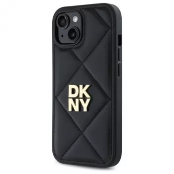 DKNY DKHCP14SPQDSLK Quilted Stack Logo baksidesöverdrag för Apple iPhone 14 6,1 inch svart