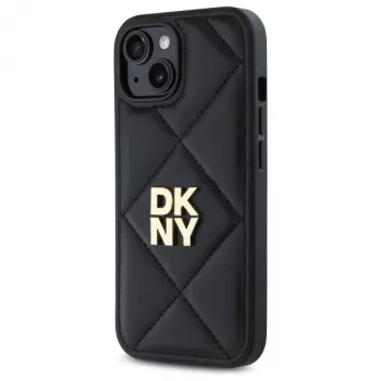 DKNY DKHCP15SPQDSLK Quilted Stack Logo baksidesfodral för Apple iPhone 15 6,1 inch svart