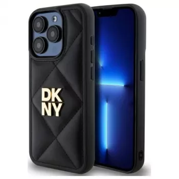 DKNY DKHCP15LPQDSLK Quilted Stack Logo baksidesfodral för Apple iPhone 15 Pro 6,1 svart