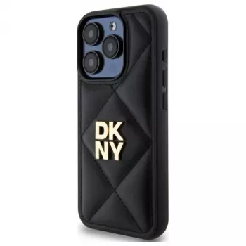DKNY DKHCP15LPQDSLK Quilted Stack Logo baksidesfodral för Apple iPhone 15 Pro 6,1 svart