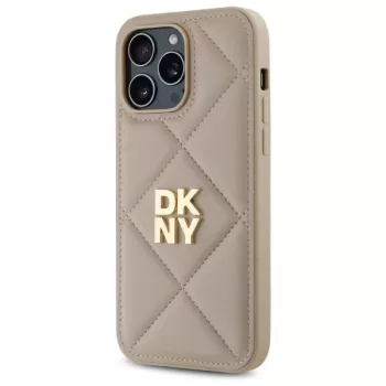 DKNY DKHCP14XPQDSLE Quilted Stack Logo skal för iPhone 14 Pro Max 6,7 inch - beige