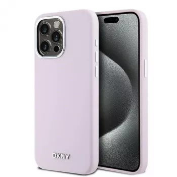 DKNY DKHMP15XSMCHLP hårt skal i Liquid Silicone med MagSafe för Apple iPhone 15 Pro Max 6,7 inch rosa