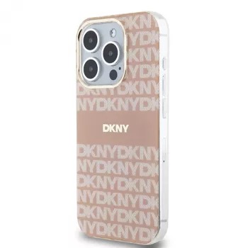 DKNY DKHMP13LHRHSEP Hardcase IML Mono & Stripe MagSafe för iPhone 13 Pro / 13 - rosa