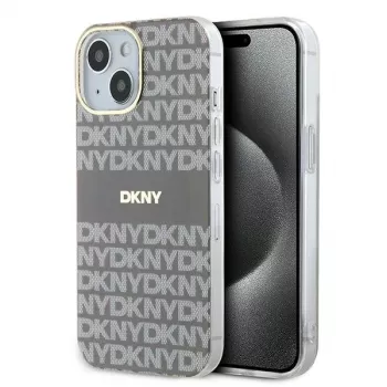 DKNY DKHMP15SHRHSEE Hard Case för Apple iPhone 15 / 14 / 13 6,1 inch beige IML Mono & Stripe MagSafe