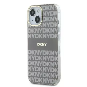 DKNY DKHMP15SHRHSEE Hard Case för Apple iPhone 15 / 14 / 13 6,1 inch beige IML Mono & Stripe MagSafe