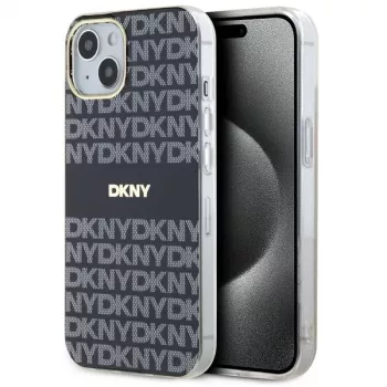 DKNY DKHMP14SHRHSEK IML Mono & Stripe Hard Case för iPhone 14/15/13 6,1 inch svart MagSafe