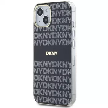 DKNY DKHMP14SHRHSEK IML Mono & Stripe Hard Case för iPhone 14/15/13 6,1 inch svart MagSafe