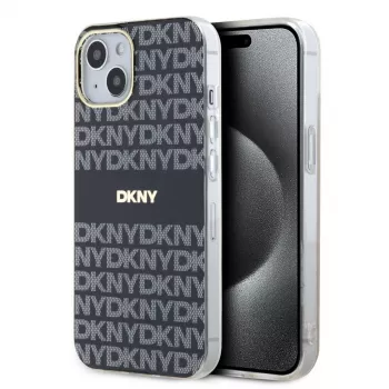 DKNY DKHMP15SHRHSEK iPhone 15 / 14 / 13 6.1 inch Black Hardcase IML Mono & Stripe MagSafe