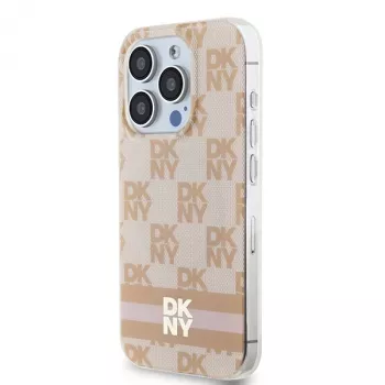 DKNY DKHMP13XHCPTSP Hard Case för Apple iPhone 13 Pro Max 6,7 inch rosa Checkered Mono Pattern & Printed Stripes MagSafe