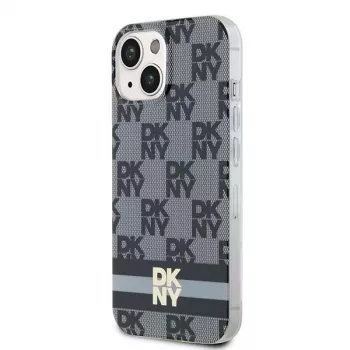 DKNY DKHMP15MHCPTSK Hardcase för iPhone 15 Plus / 14 Plus 6,7 inch svart rutigt mono-mönster & tryckta ränder MagSafe