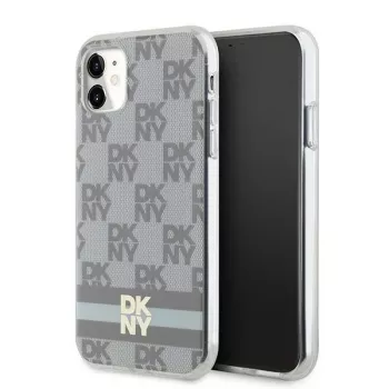 DKNY DKHMN61HCPTSE Hard Case för Apple iPhone 11 / XR 6,1 inch - beige rutigt mono-mönster & tryckta ränder MagSafe