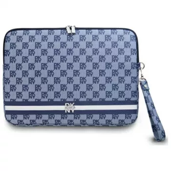 DKNY Sleeve DKCS14PVSHLB 14 inch blå rutmönster med tryckta ränder laptopfodral
