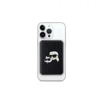 Karl Lagerfeld powerbank trådlös 5000mAh 15W MagSafe svart Karl & Choupette Head Pin KF002166