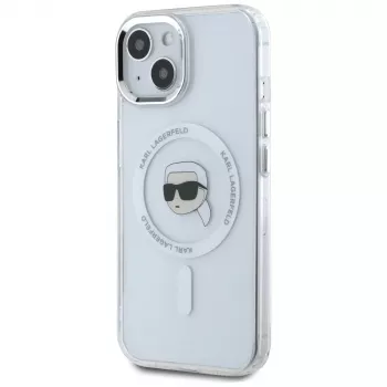 KARL LAGERFELD IML Metal Karl Head MagSafe-skal för Apple iPhone 15 Plus vit