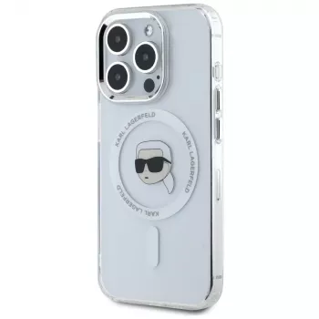 KARL LAGERFELD IML Metal Karl Head MagSafe-skal för Apple iPhone 15 Pro Max vit