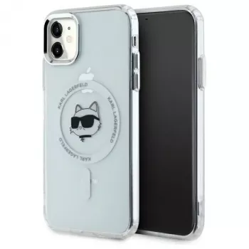 Karl Lagerfeld KLHMN61HLSCHH iPhone 11 / Xr 6,1 vit hardcase IML Metal Choupette Head MagSafe